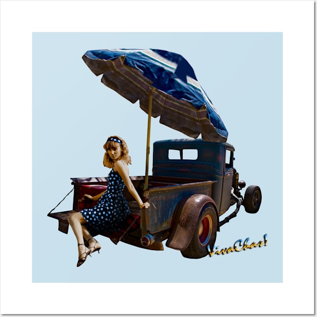 PicNic Pickup Truck and Friend Wall Art by vivachas